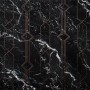Komar Vlies Fototapete Marble Black, 400x250cm, mit Marmor- und Linienmuster.