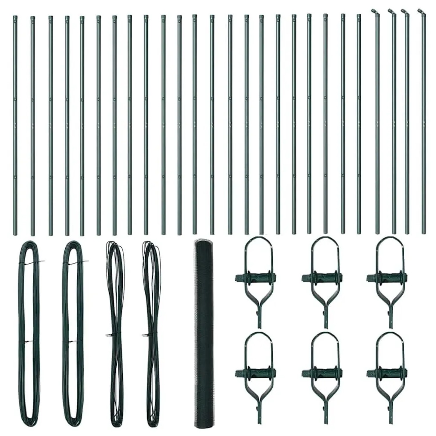 vidaXL Zaunpfosten Grün 50 x 1,5 m 13 mm Maschen Stahl und PVC 3352720 günstig online kaufen