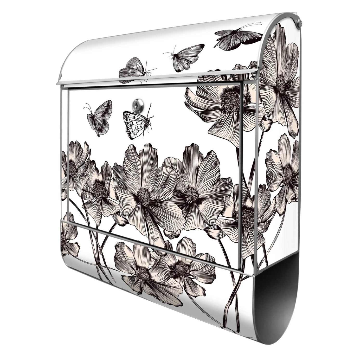 Banjado Design Briefkasten Silber Pulverbeschichtet 39x47x14cm 2 Schlüssel günstig online kaufen