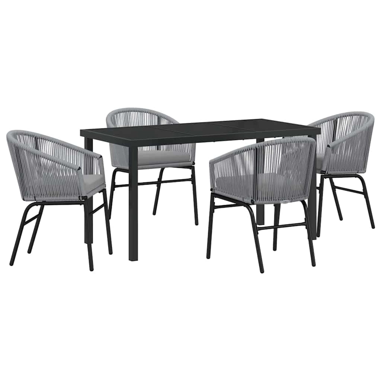 vidaXL Garten Essgruppe 5-Tlg Grau Poly Rattan 3379361 günstig online kaufen