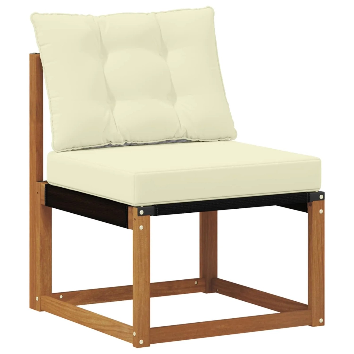 vidaXL Outdoor Mittelsofa Massivholz Akazie und Textilene Stoff Natur 900597