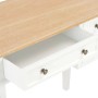 Weißer Holz Schreibtisch von vidaXL mit Schubladen und hellbrauner Tischplatte.