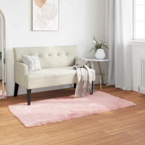 vidaXL Kunstschaffell Teppich Tafalla Rosa 80 x 150 cm Polyester 42021544