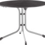 Runder Sieger Klapptisch, 100x100 cm, silber/graphit. Gartentisch mit Stahlgestell und praktischer Klappfunktion.