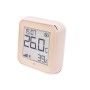 Beiger Shelly Temperatur- und Feuchtigkeitssensor Plus H&T G3 mit E-Paper Display.