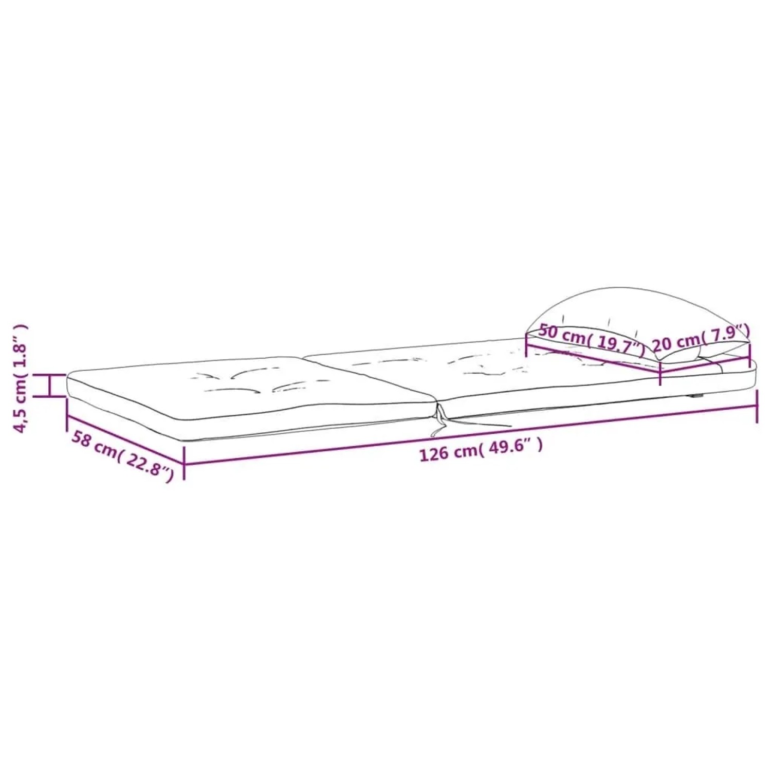 Adirondack Auflagen, 2er Set, grau, Oxford-Gewebe, Maße 126x58x4,5 cm.