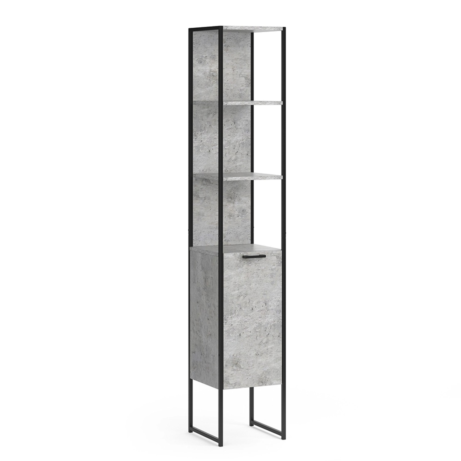 Vicco Badschrank Fyrk Beton/Schwarz 33 x 185 cm