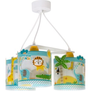 Dalber KinderDeckenlampe mit Dschungeltieren, 3-flammig, für das Kinderzimmer.