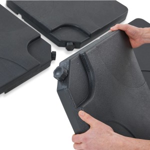 Leco Kunststoff-Plattenset Anthrazit für Sonnenschirm-Kreuzständer, befüllbar.