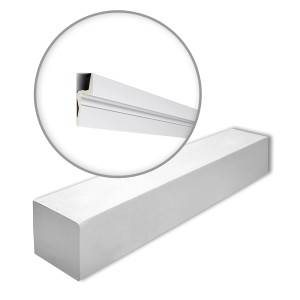 NOEL & MARQUET NMC IL9 Eckleisten Set, 8 Stuckleisten für indirekte Beleuchtung, Polyurethan, weiß.