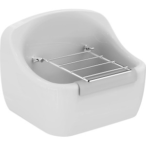 Weißes Ideal Standard Ausgussbecken Duoro mit Klapprost, 445 mm breit.