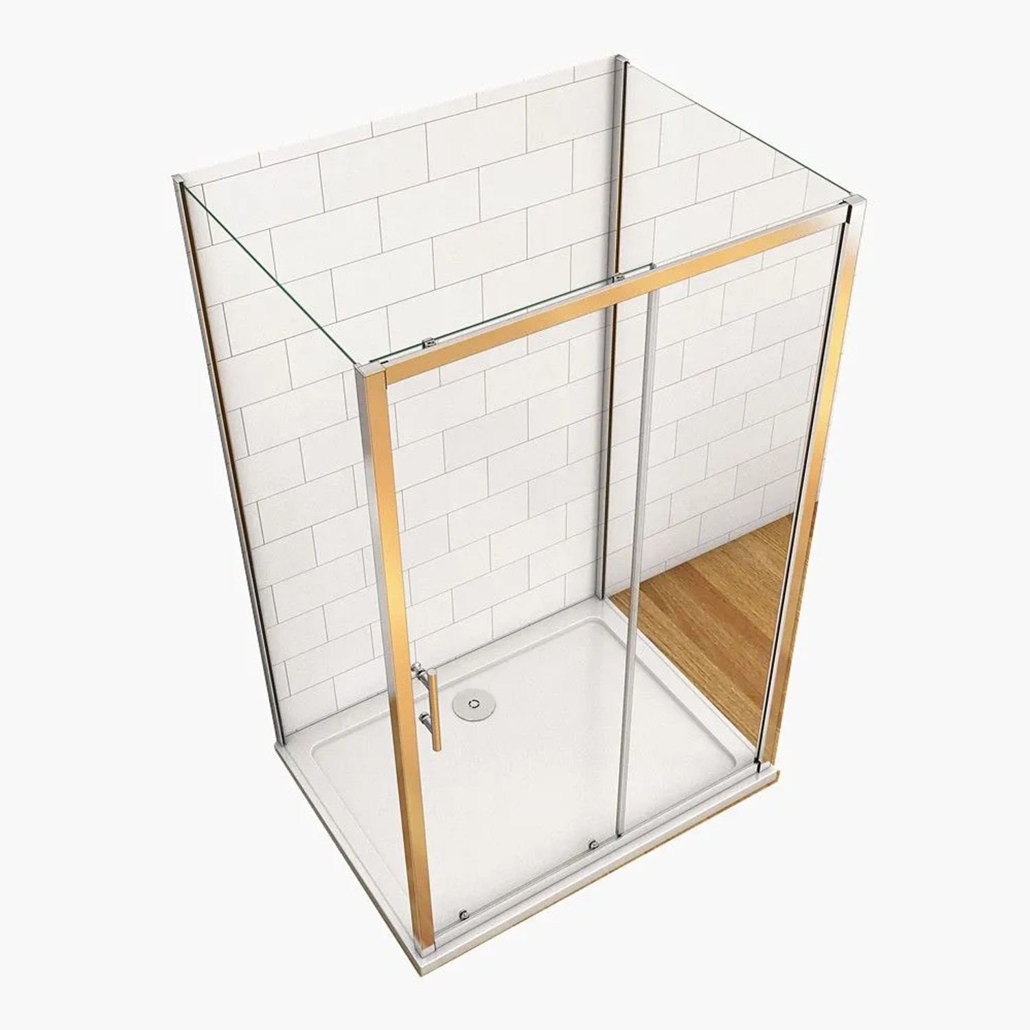 Duschparadies U Duschkabine 130 x 90 x 90 x 185cm U-Kabine Schiebetür Mit Seitenwand 5mm ESG Sicherheitsklarglas Dusche Duschabtrennung Verchromt
