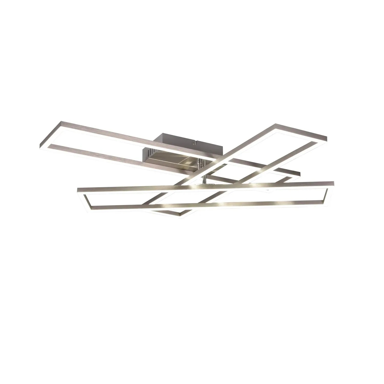 Moderne LED-Deckenleuchte Corso, 1-flammig, Nickel matt, 66x60 cm. Design Deckenlampe für Wohnräume.