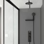 Aurlane Komplettdusche Grey Touch Rectangle, 110x80x215 cm, mit Kopf- und Handbrause in Schwarz.