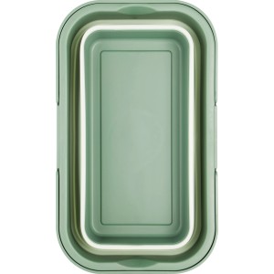 Faltbarer, grün-weißer Tragekorb (47cm) aus Polypropylen für Camping & Freizeit.