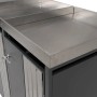 Proregal Mülltonnenbox mit Pflanzkasten, anthrazit/Edelstahl, für 3 Tonnen