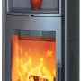 Hark Nika Eco plus Kaminofen, Meteorschwarz, 7 kW, mit Ofenkacheln und Automatik.