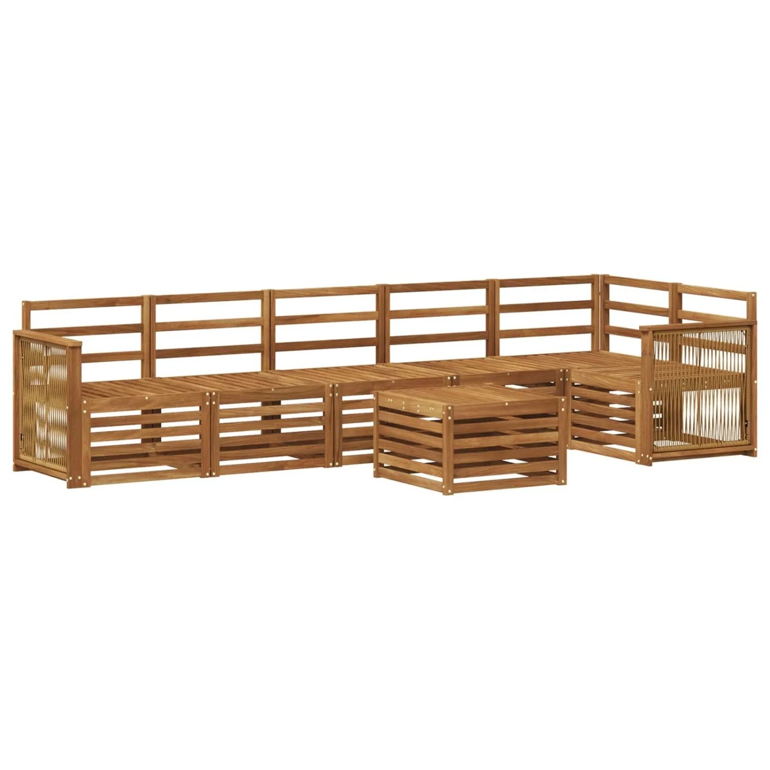 vidaXL Ecksofa Set 6 Stk Natur Massivholz Akazie 3384445