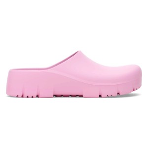 Rosa Birkenstock Super Birki 2.0 PU Clog Gr. 37. Robuster Arbeitsschuh mit rutschhemmender Profilsohle für Hygiene & Komfort.