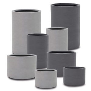 Pflanztopf Fiberstone Grau 48 cm x Ø 33 cm