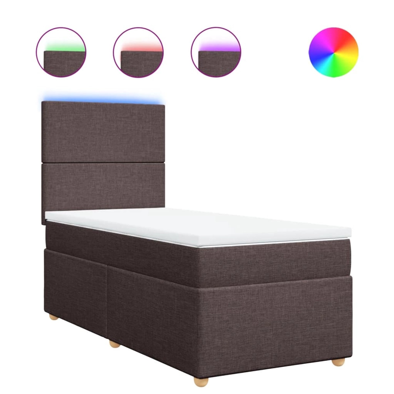 vidaXL Boxspringbett mit Matratze Dunkelbraun 90x190 cm Stoff 3293431 günstig online kaufen