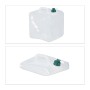 Relaxdays Faltkanister 4er Set, transparent, 20L, mit Hahn. Ideal für Camping & Outdoor.