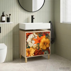 vidaXL Badezimmerschrank GENNEP Sonoma 60 x 40 x 60 cm Holzwerkstoff 8007395