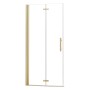 AICA Walk-In Duschwand, 120cm, Gold gebürstet, mit Falttür aus 6mm Nano-ESG Glas.
