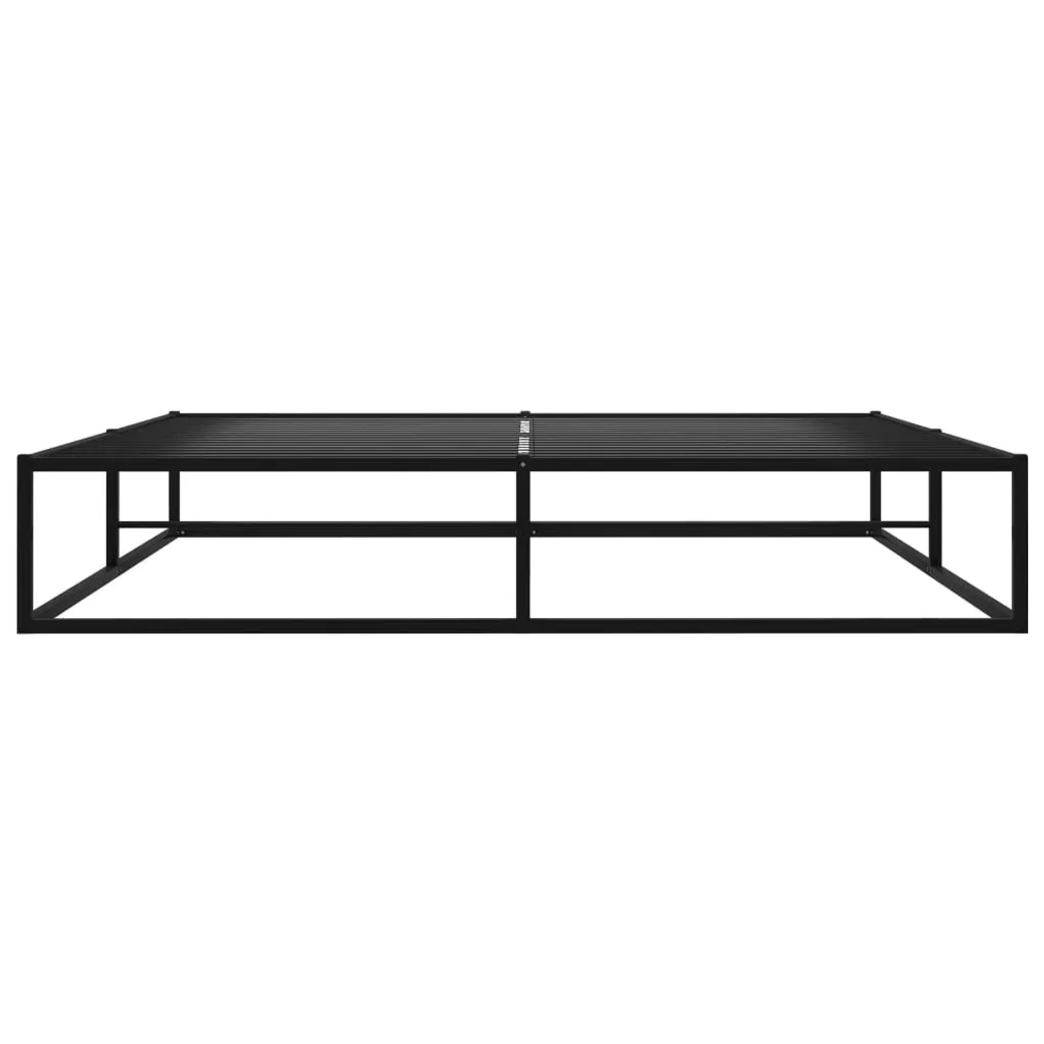 Schwarzes vidaXL Bettgestell aus Metall, 180x200 cm, mit Lattenrost. Ideal für Schlafzimmer.
