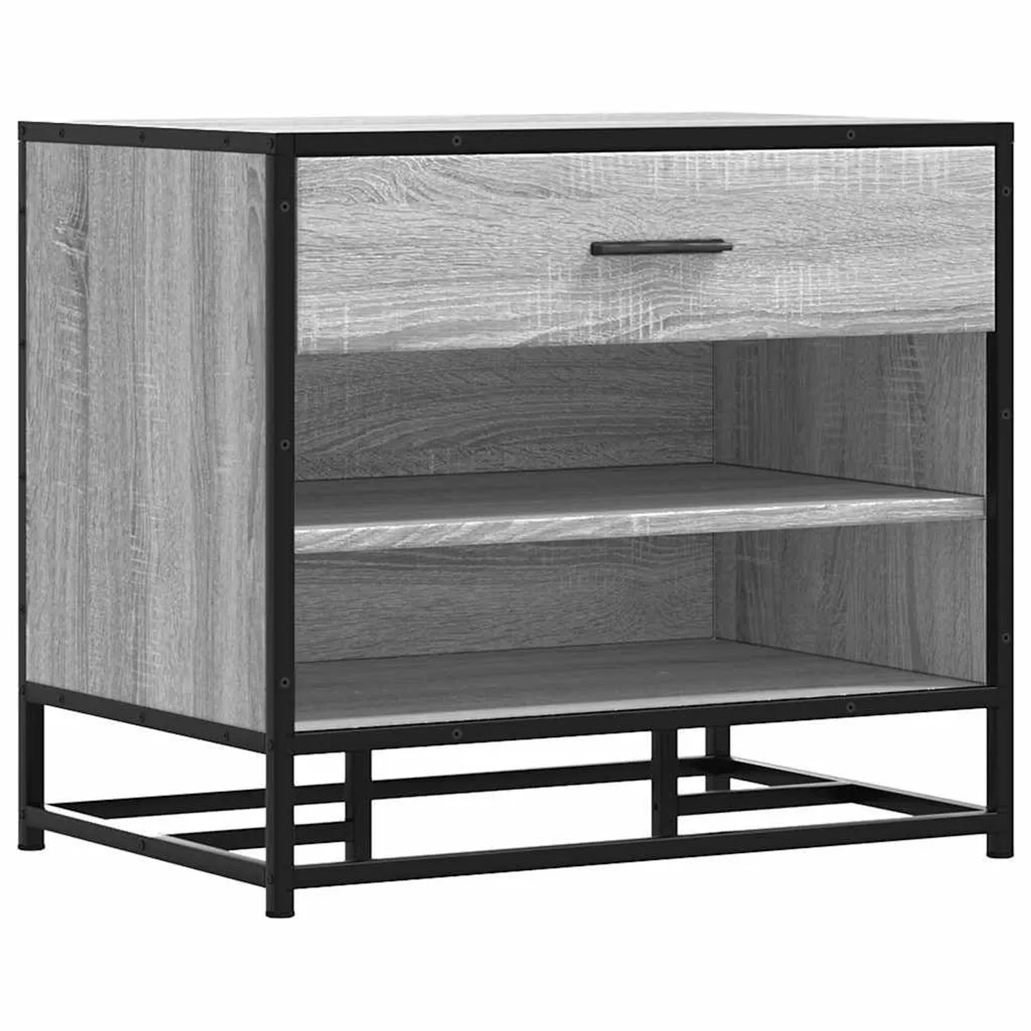 vidaXL Schuhbank Grau Sonoma 60x40x53,5 cm Holzwerkstoff und Metall 849222