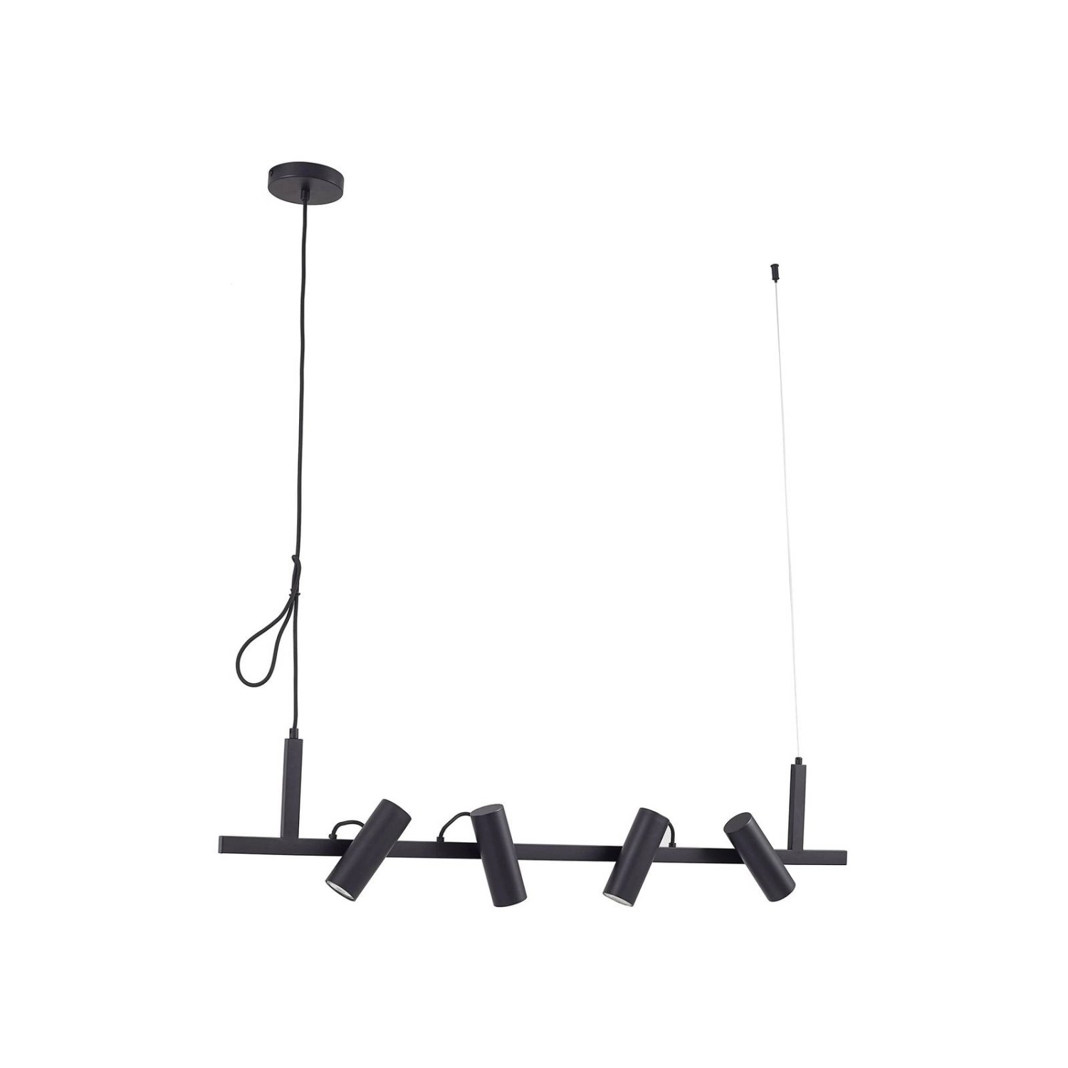 Lucande Pendelleuchte Lysias 10025830 Modern in Schwarz aus Metall 4-flammi günstig online kaufen