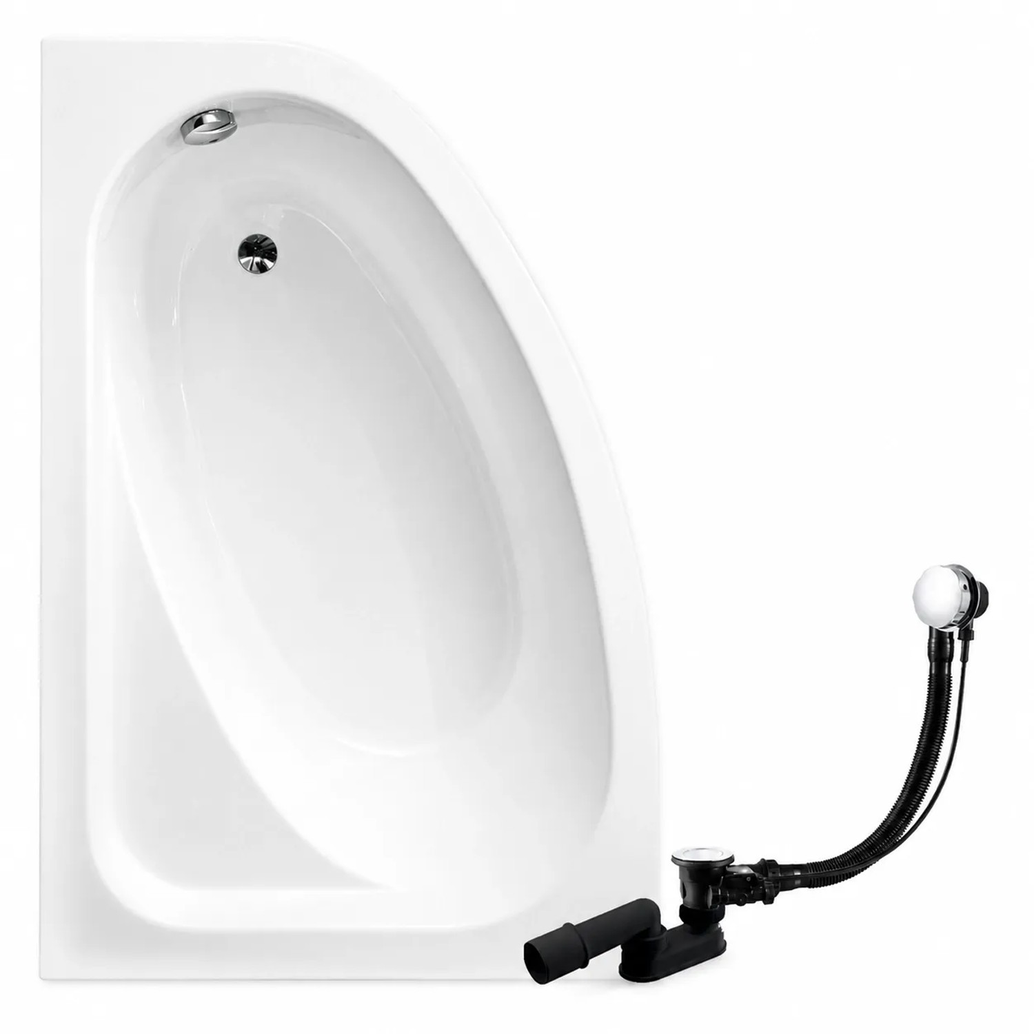 KOLMAN Badewanne Eckwanne 140 x 80 Cm Links Inkl. Ablauf Und Füße