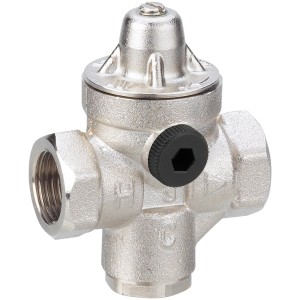 Sicherheitsgruppe 00424 mit Druckminderer für Warmwasserspeicher, aus Messing.