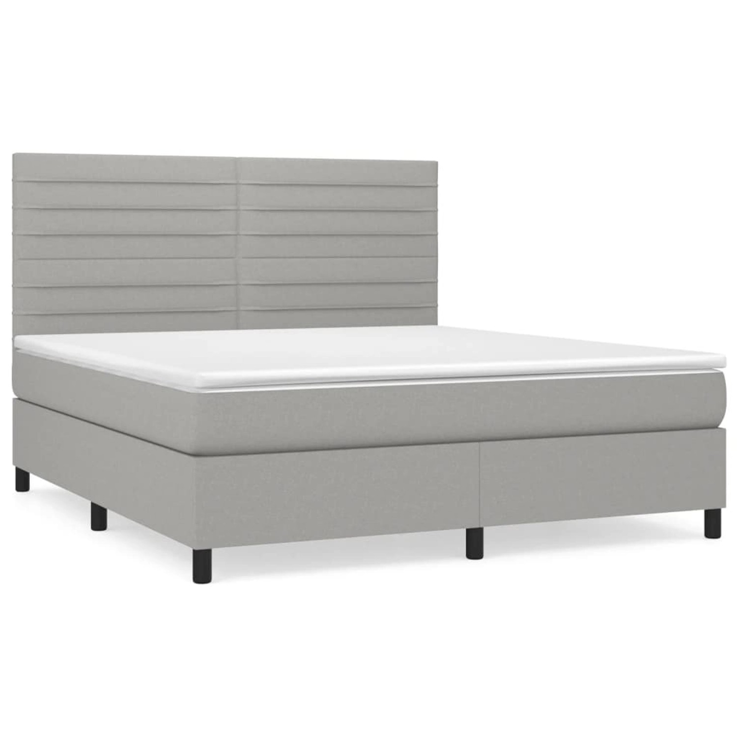 vidaXL Boxspringbett mit Matratze Hellgrau 180x200 cm Stoff 3141873 günstig online kaufen