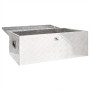 DELUKE Aluminiumbox Mit Deckel Abschließbar Alubox Deichselbox Alu Anhängerbox Werkzeugkiste Transportbox Metallkiste 100x55x37cm Silber_2