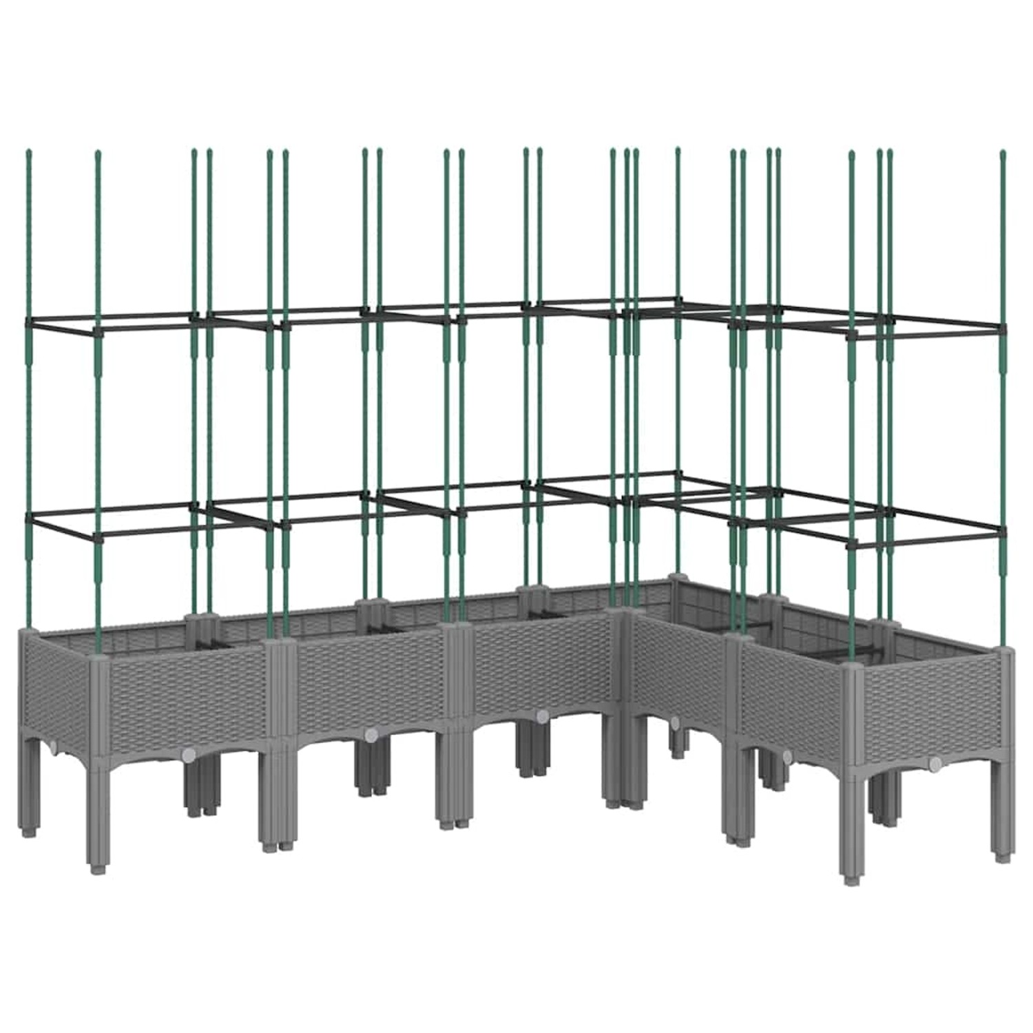 vidaXL Pflanzkübel mit Rankgitter Hellgrau 160x120x142,5 cm PP 367967 günstig online kaufen