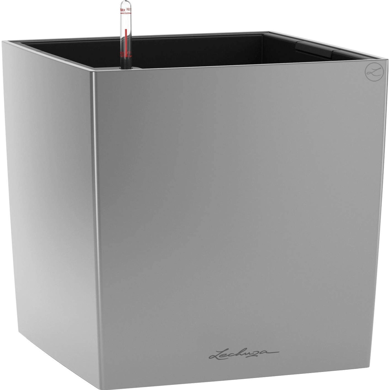 Lechuza Pflanzgefäß Cube Premium 40 cm x 40 cm Silber metallic günstig online kaufen