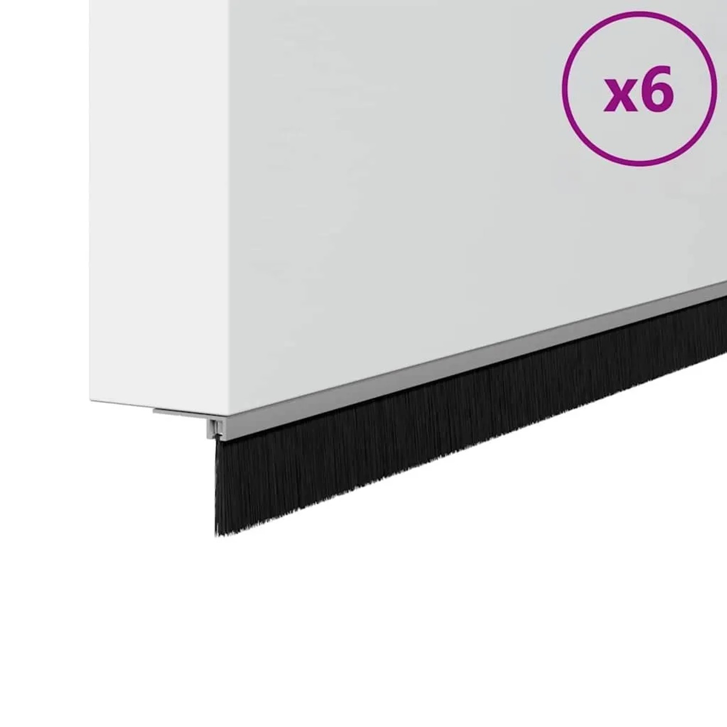 vidaXL Aufsteck Türbürstendichtungen 6 Stk Silber 100 cm 42019502
