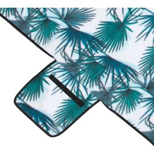 Picknickdecke Palmelo mit Palmblattmuster, 200x200 cm, ideal für Camping und Ausflüge.