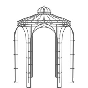 Eleo Pavillon Siena, pulverbeschichteter Metall-Gartenpavillon, 265 cm hoch, Ø 210 cm, im klassischen Design.