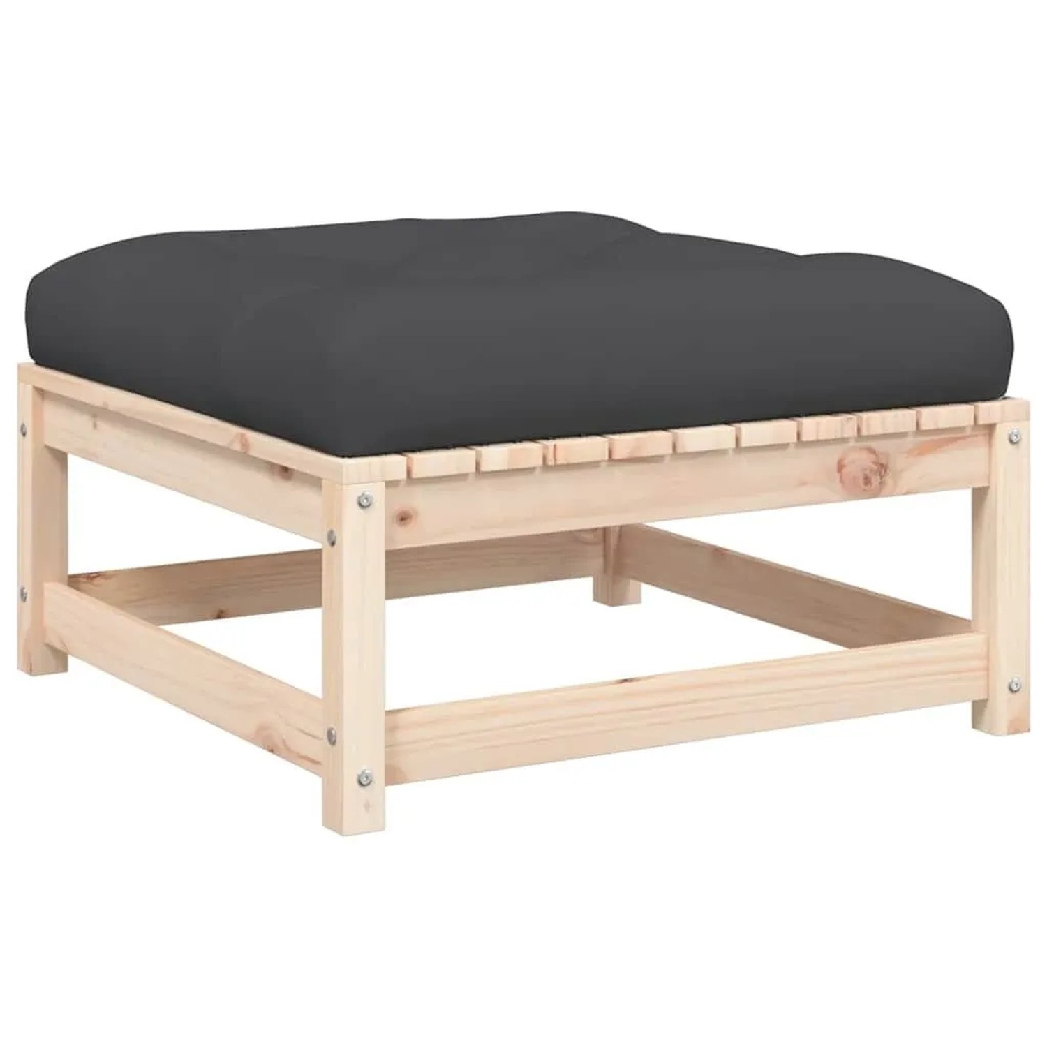 vidaXL Gartenhocker mit Kissen Massivholz Kiefer 838093