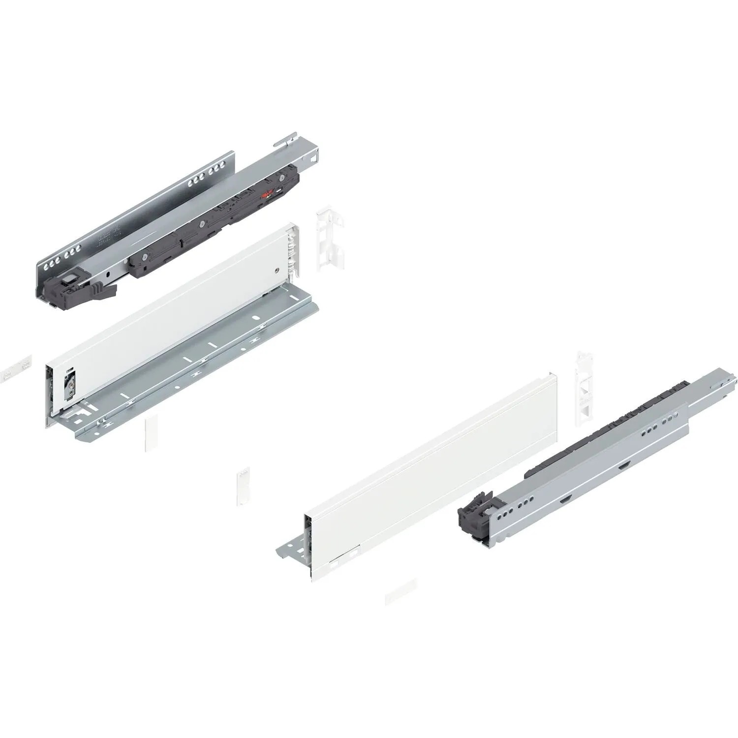 Blum Legrabox Pure Set Höhe M Tip-On Vollauszug 400 mm 40 kg Seidenweiß 1 Paar