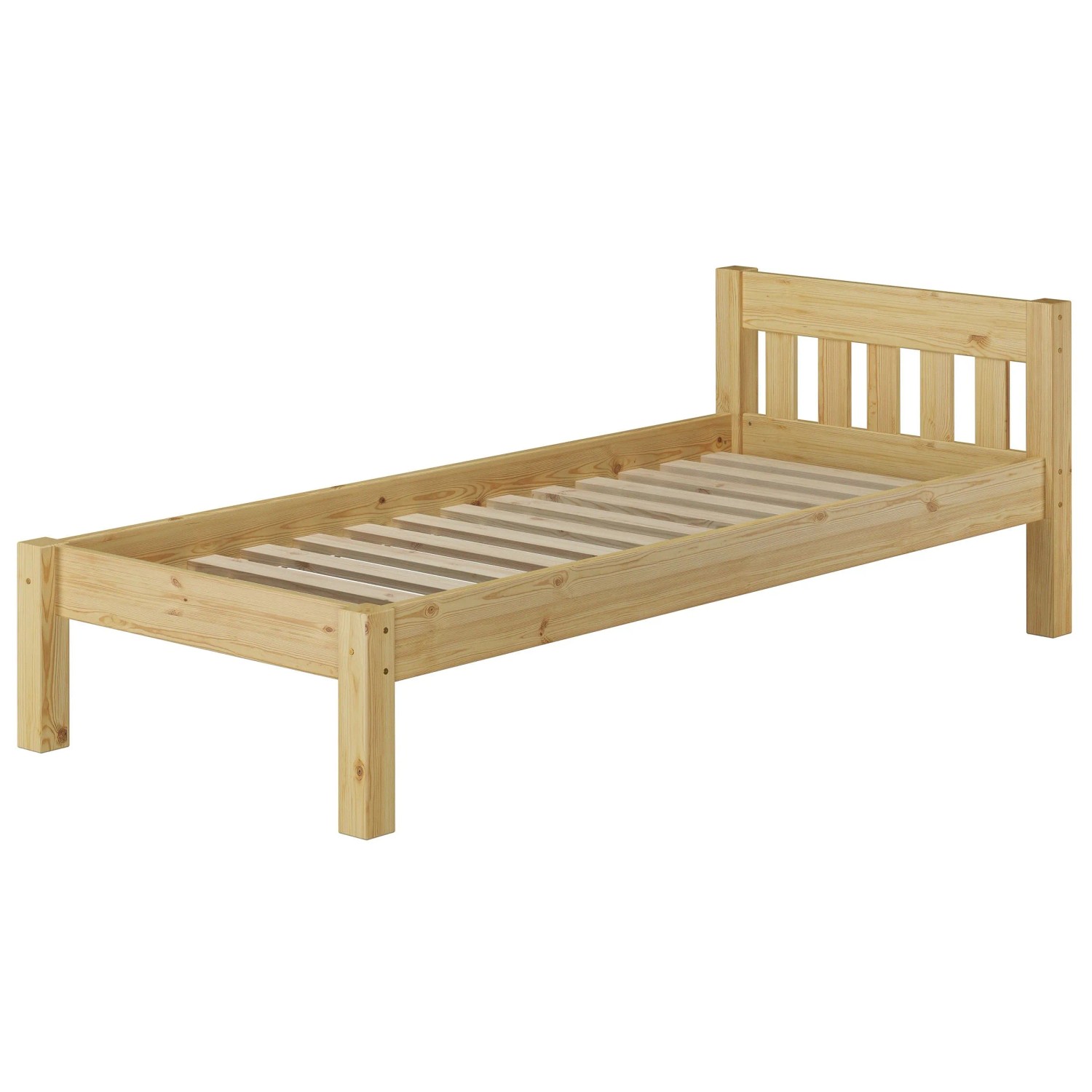 Erst-Holz Schönes Einzelbett 100 x 200 cm Futonbett Holzbett Kiefer Massiv Modell 38 Rollrost inkl.
