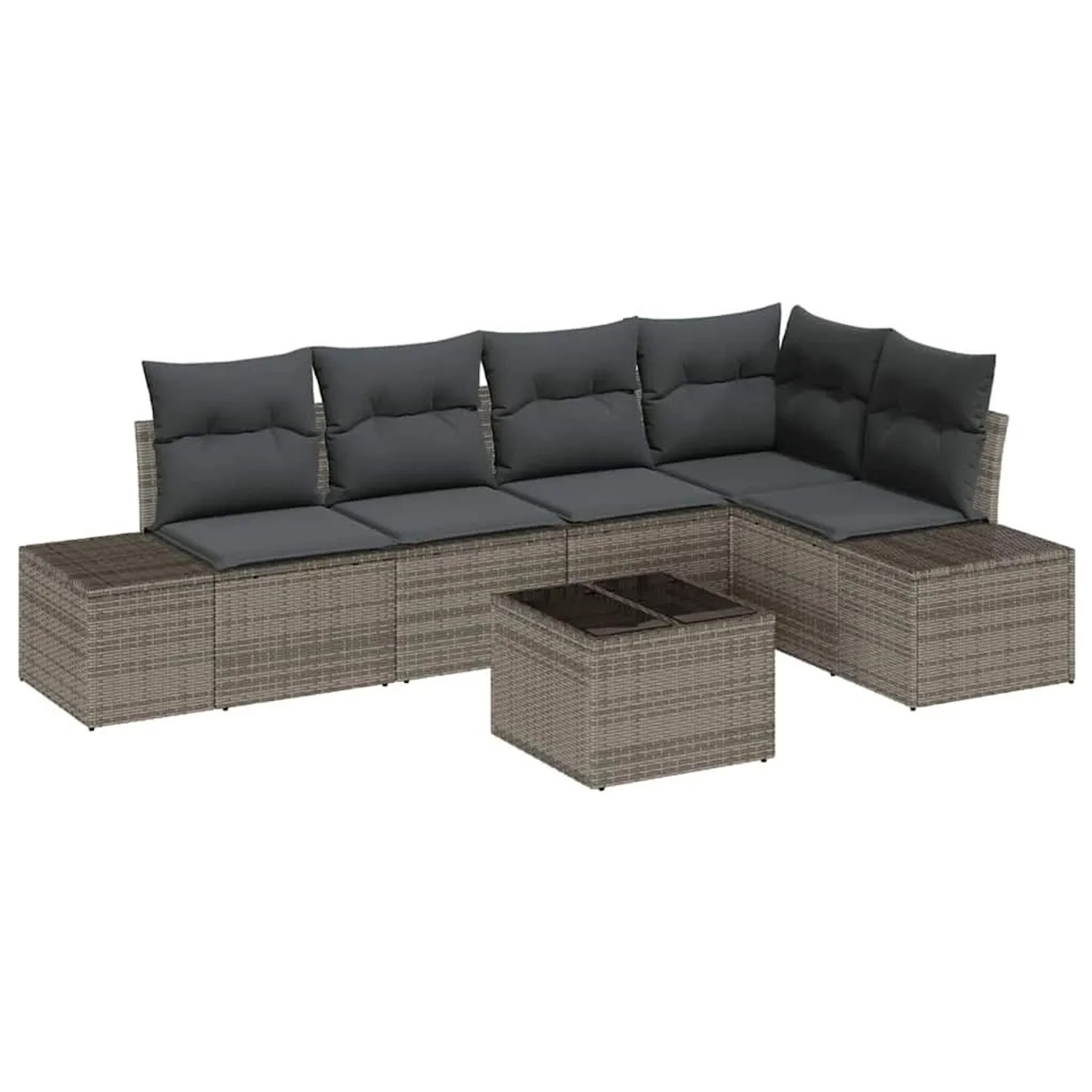 vidaXL Gartensofa-Set mit Speicher Hellgrau Poly-Rattan 3355738 günstig online kaufen