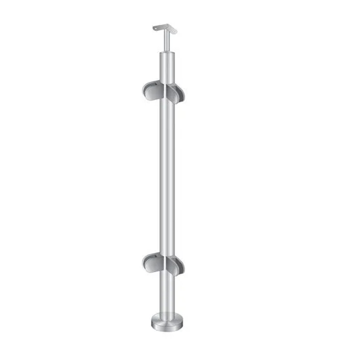 FeNau Eckpfosten Edelstahl AISI 304 D42,4 900 mm Oberverankerung Für Glas