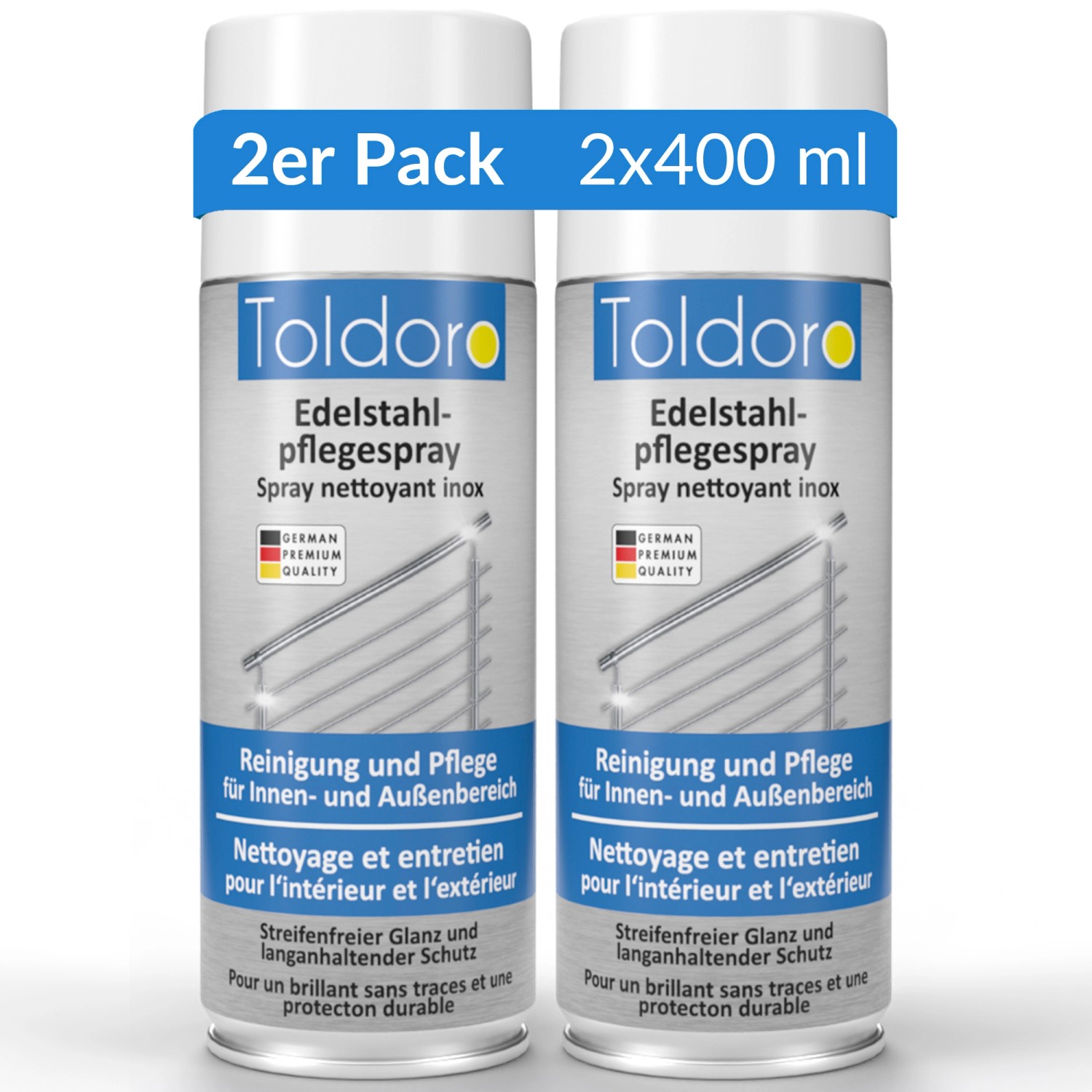 Toldoro 2x Edelstahl Pflegespray 400ml  Edelstahlreiniger für Küche oder Gr günstig online kaufen