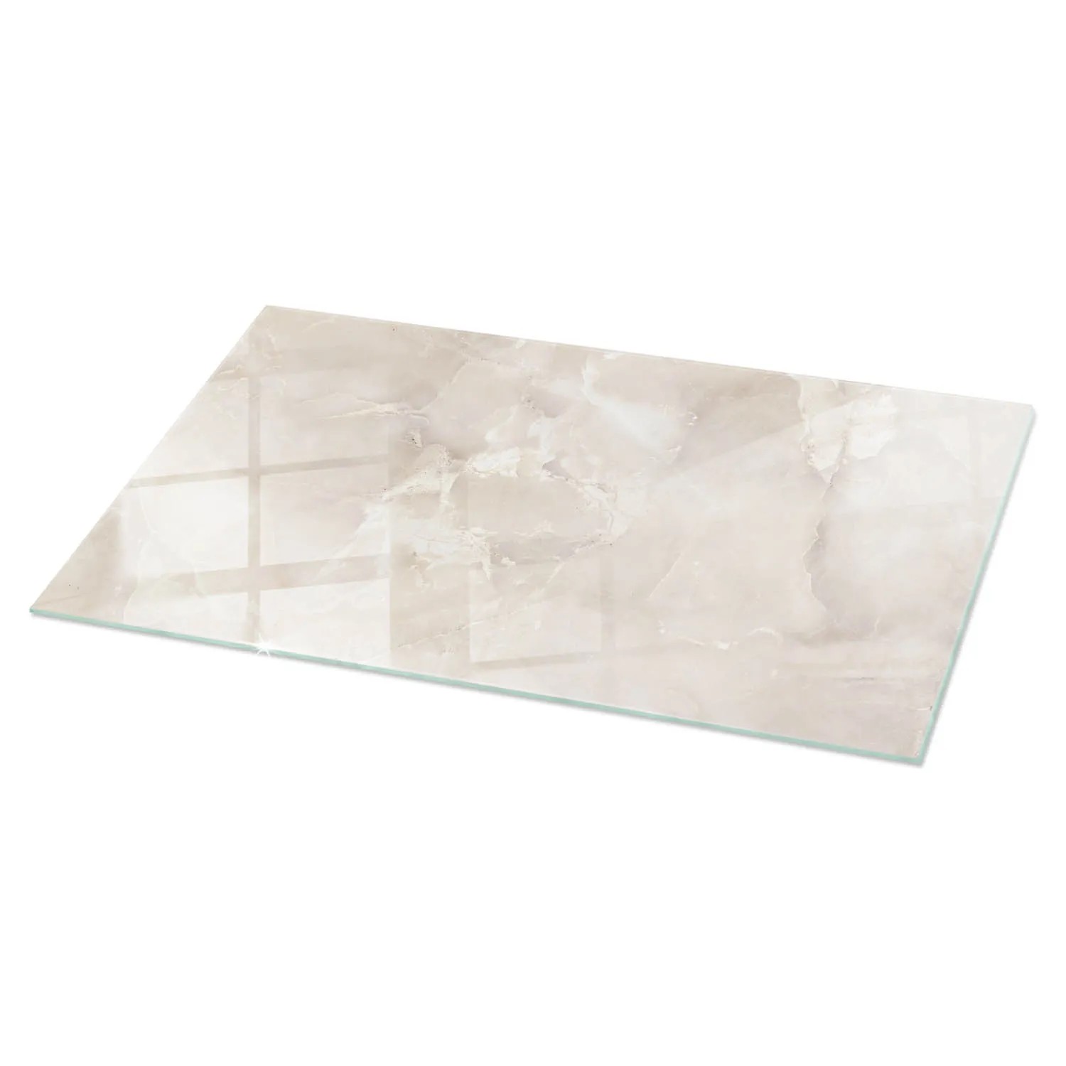 Tulup Tischplatte Marmor-Texturmuster Tischplatte 120x60 Cm Cremig Tischplatte Rechteckige Glasplatte Für Tisch Glastischplatte