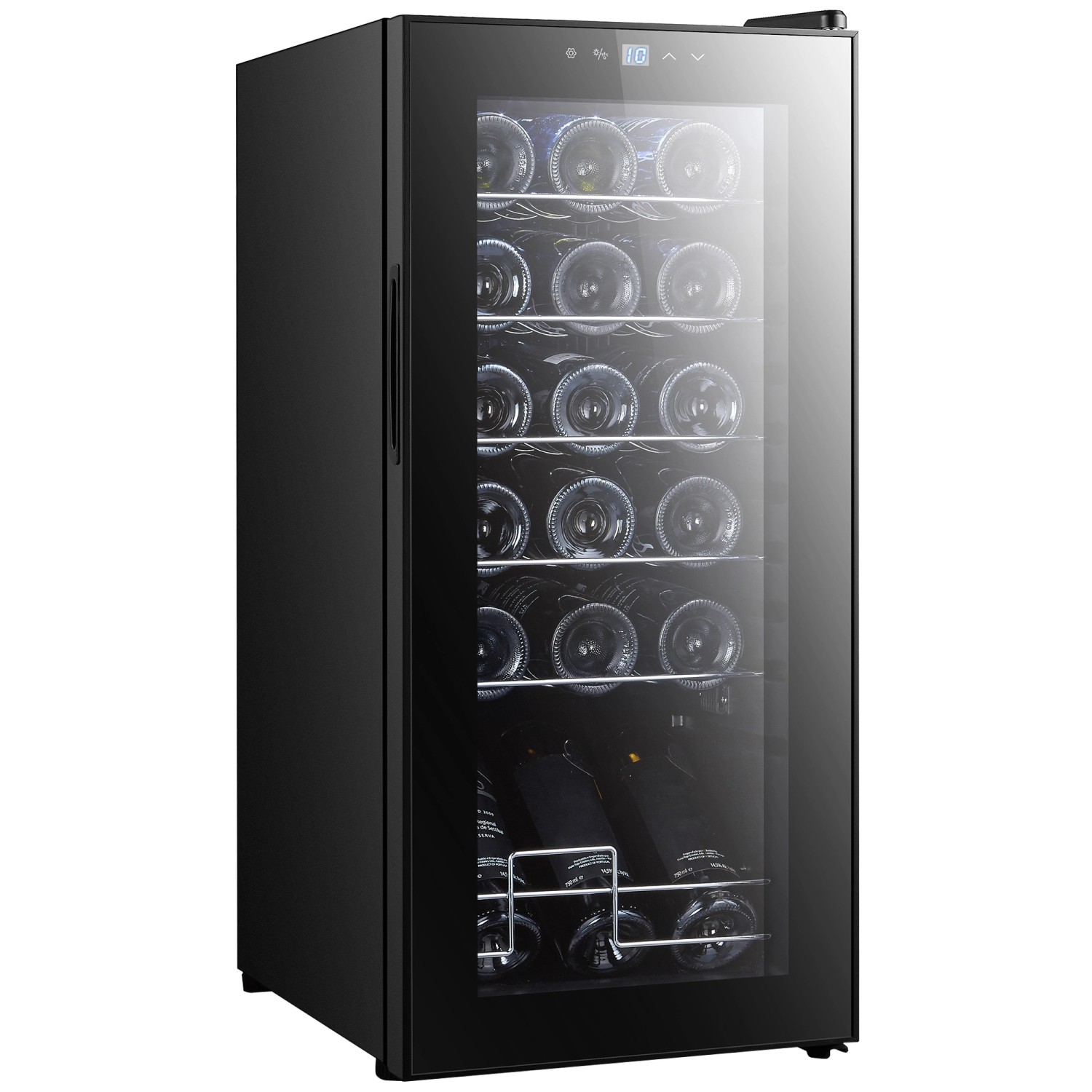 HOMCOM Weinkühlschrank 50 L mit Glastür 5-18 Grad Touchschlater LED-Anzeige günstig online kaufen