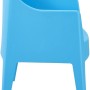 Blauer DELUKE Gartenstuhl HENRI aus Kunststoff, stapelbar. Moderner Outdoor-Stuhl für Terrasse und Garten.