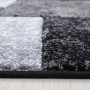Detailansicht des Kurzflorteppichs Ayyildiz Hawaii in Türkis/Grau mit kariertem Muster.
